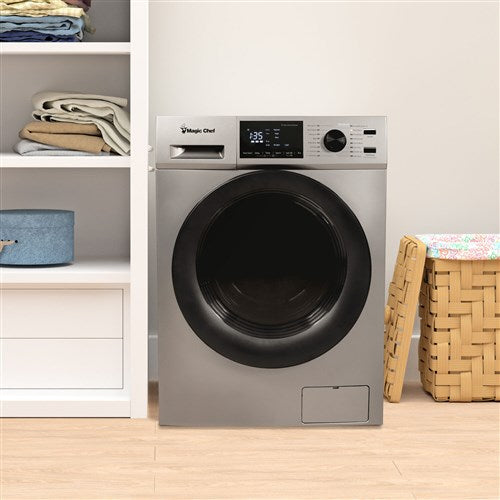 Magic Chef - 2.7 Cu Ft Washer Dryer Combo - Grey - MCSCWD27S5