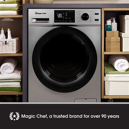 Magic Chef - 2.7 Cu Ft Washer Dryer Combo - Grey - MCSCWD27S5