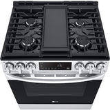 LG - 5.8 CF Gas Single Oven Slide-In Range, Air Fry, Fan Convection, ThinQ - LSGL5833F