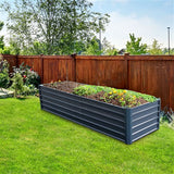 Hanover - Galvanized Steel Raised Rectangle Garden Bed 94"x35"x22" - Grey - HANRECGB-5GRY