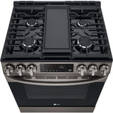 LG - 5.8 CF Gas Single Oven Slide-In Range, Air Fry, Fan Convection, ThinQ - LSGL5833D