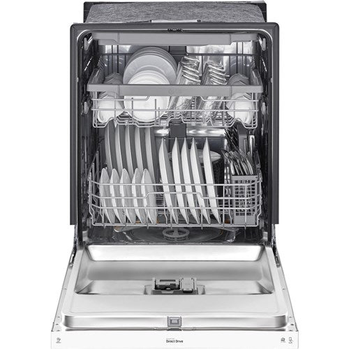 LG - 24" Front Control Dishwasher, 48 dBA, QuadWash, EasyRack Plus, 3rd Rack - LDFN4542W
