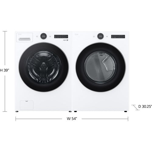 LG - 4.5 CF Front Load Washer (WM5500HWA) & 7.4 CF Electric Dryer (DLEX5500W) - WM5500HWA-E-KIT