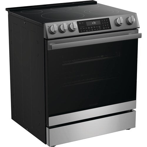 Sharp - 6.3 CF / 30" Electric Slide-In Range, Convection, AirFry - SSR3065JS