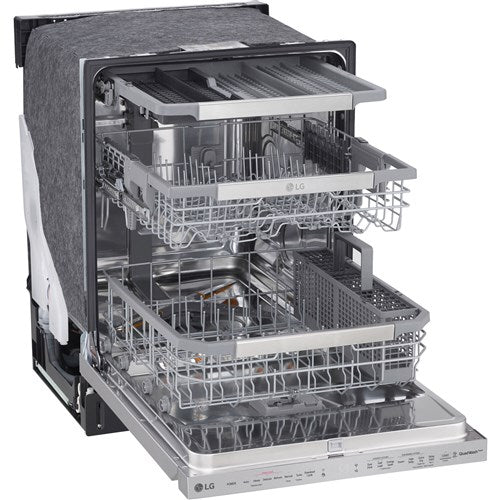 LG - 24" Top Ctrl Dishwasher, 44 dBA, 3rd Rack, TrueSteam, ThinQ - LDP6810SS