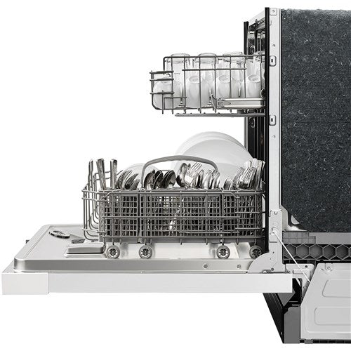 Midea - 24" Front Control Dishwasher, 52 dBA, Hybrid Tub - MDF24P1BWW