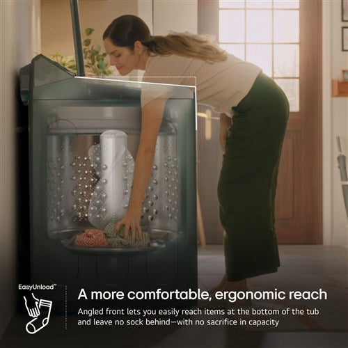 LG - 4.8 CF Top Load Agitator Washer, TurboWash3D, Wi-Fi, Easy Unload - WT8205CW