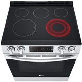 LG - 6.3 CF Electric Single Oven Slide-In Range, Self Clean, ThinQ,Printproof - LSEL6331F