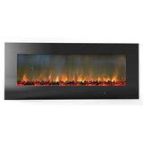 Cambridge - 56" Wall Mount Electronic Fireplace with Logs - Black