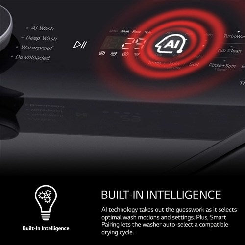 LG - 5.5 CF Top Load Washer, TurboWash 3D, Wi-Fi, Easy Unload - WT8400CW