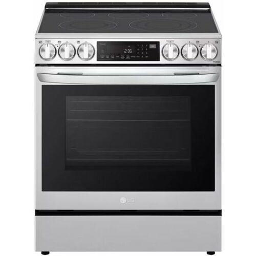 LG - 6.3 CF Electric Single Oven Slide-In Range, Instaview, Air Fry, ThingQ - LSEL6335FE