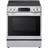 LG - 6.3 CF Electric Single Oven Slide-In Range, Instaview, Air Fry, ThingQ - LSEL6335FE