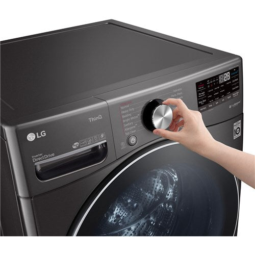 LG - 5.0 CF Front Load Washer (WM4200HBA) & 7.4 CF Electric Dryer (DLEX4200B) - WM4200HBA-E-KIT