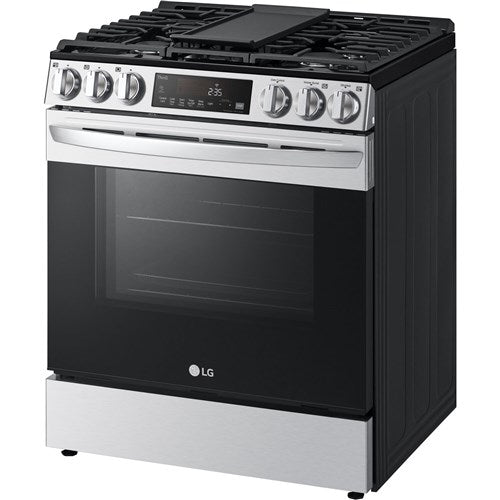 LG - 5.8 CF Gas Single Oven Slide-In Range, Air Fry, Fan Convection, ThinQ - LSGL5833F