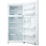 Midea - 18 CF Top Mount Refrigerator, Glass Shelves, Ice Maker Ready, ESTAR - MRT18S3AWW