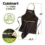 Cuisinart Grill - BBQ Apron & Towel Set, 3 Utensil Pockets - CFA-156