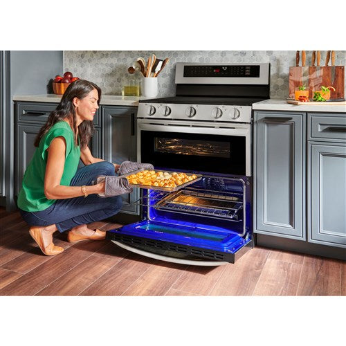 LG - 7.3 CF / 30" Double Electric Range, ProBake Convection, Air Sious Vide - LDEL7324SE