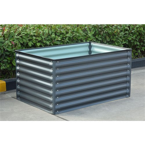 Hanover 59-In. Open-Base Raised Garden Bed for Flowers, Herbs, and Vegetables - Galvanized Steel