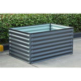 Hanover 59-In. Open-Base Raised Garden Bed for Flowers, Herbs, and Vegetables - Galvanized Steel