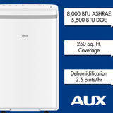 AuxAC - 8000 BTU Portable Air Conditioner - MF-08KC