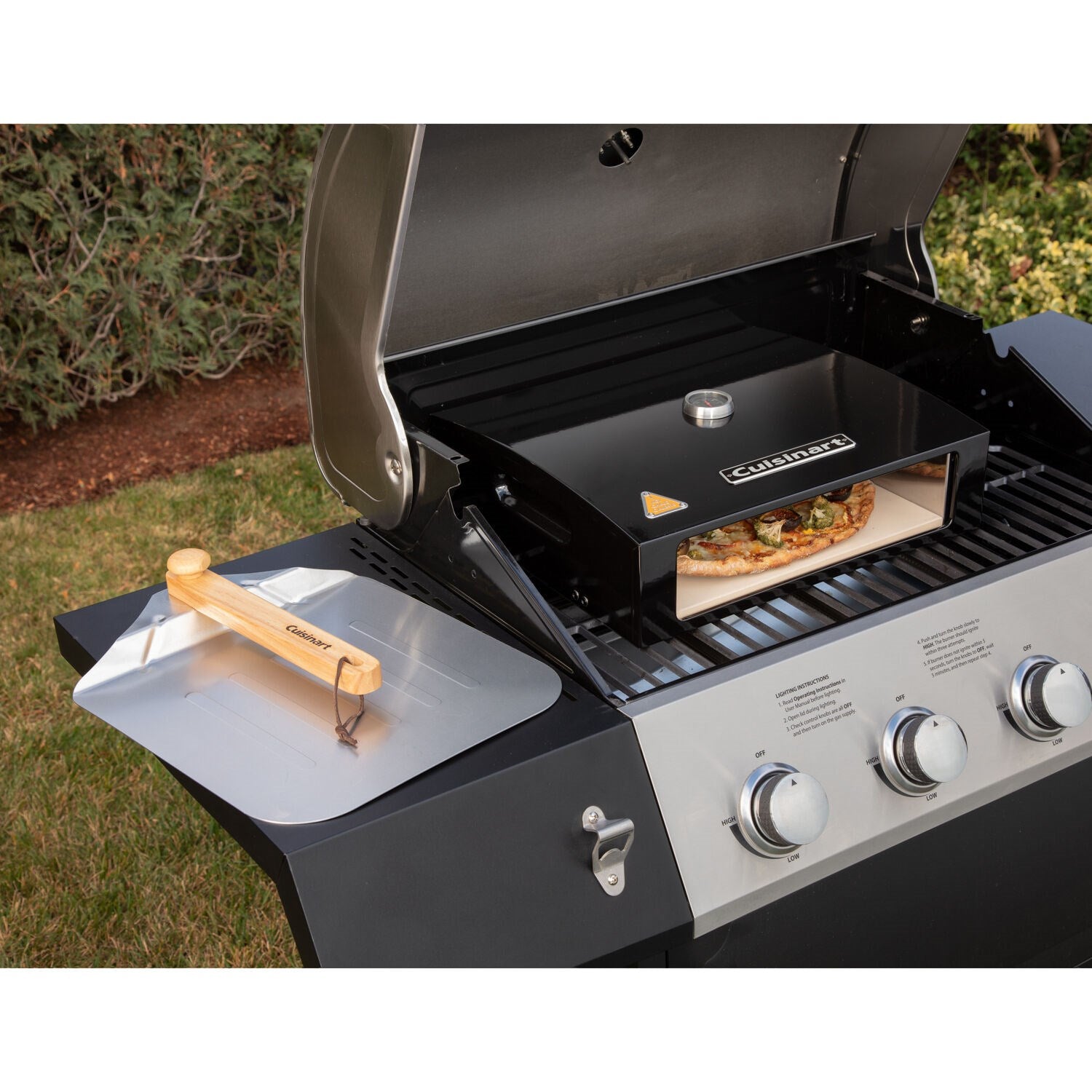 Cuisinart Grill - Grill Top Pizza Oven Kit, Sits on Grill, Includes 12" Pizza Peel - CPO-700