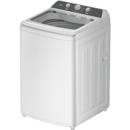 Midea - 4.1 CF Top Load Washer, Agitator, Stainless Tub - MLTW41A1BWW