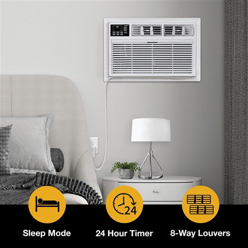 Arctic Wind - 12,000 BTU (DOE) 115-Volt Through-The-Wall Air Conditioner Cools 550 sq. ft. with Remote in White | WHAT121-1BW