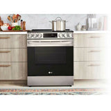 LG - 6.3 CF Electric Single Oven Slide-In Range, Air Fry, ThinQ, Self Clean - LSEL6333D
