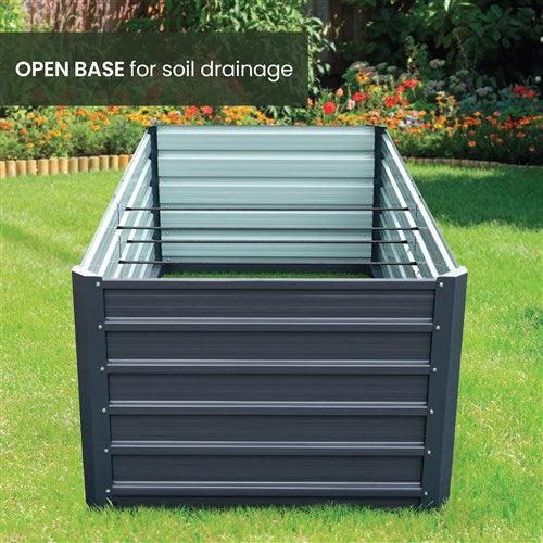 Hanover - Galvanized Steel Raised Rectangle Garden Bed 71"x35"x22" - Grey - HANRECGB-4GRY