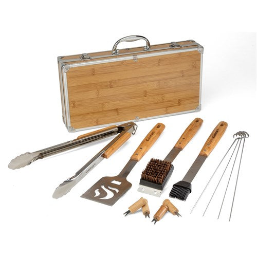 Cuisinart Grill - 13 Pc Bamboo BBQ Grilling Tool Set w/Storage Case - CGS-7014