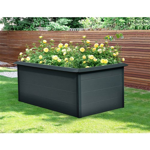 Hanover 59-In. Open-Base Raised Garden Bed with Slug Border Protector for Flowers, Herbs, and Vegetables - Galvanized Steel
