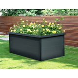 Hanover 59-In. Open-Base Raised Garden Bed with Slug Border Protector for Flowers, Herbs, and Vegetables - Galvanized Steel