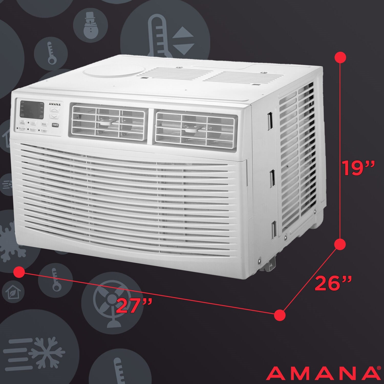 Amana - 24,000 BTU Window AC with Electronic Controls - AMAP242CW