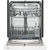 Midea - 24" Front Control Dishwasher, 52 dBA, Hybrid Tub - MDF24P1BWW