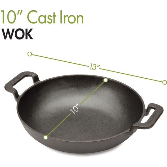 Cuisinart Grill - 10" Cast Iron Wok, Non Stick, Easy Clean - CCW-800