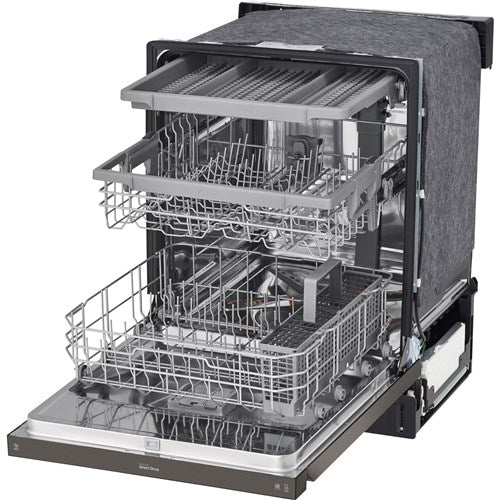 LG - 24" Front Control Dishwasher, 48 dBA, QuadWash, EasyRack Plus, 3rd Rack - LDFN4542D