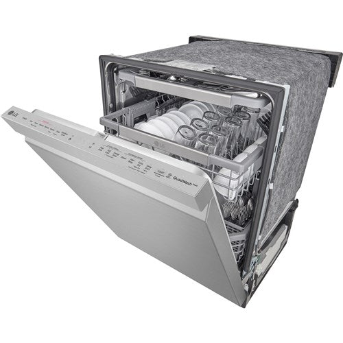 LG - 24" Top Ctrl Dishwasher, 44 dBA, 3rd Rack, TrueSteam, ThinQ - LDP6810SS