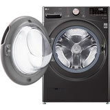 LG - 4.5 CF Front Load Washer (WM4000HBA) & 7.4 CF Electric Dryer (DLEX4000B) - WM4000HBA-E-KIT