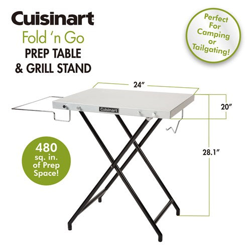 Cuisinart Grill - Fold N' Go Prep Table, 24" x 20" Steel Work Surface - CPT-2110