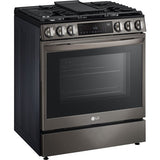 LG - 6.3 CF Gas Single Oven Slide-In Range, Instaview, Air Fry, ProBake,ThinQ - LSGL6335D