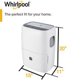 WHIRLPOOL - 20 Pint Dehumidifier, white, E-star | WHAD201CW