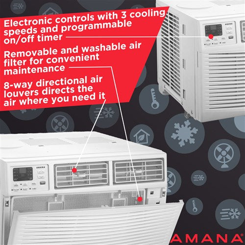 AMANA - 8,000 BTU Window AC with Electronic Controls R32 | AMAP081CW