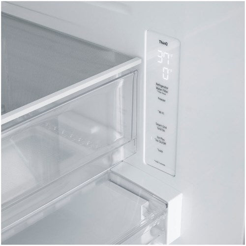 LG - 25 CF Standard Depth Max French Door with Dual Handle, 33 Wide, Dual Ice - LF25H6330D