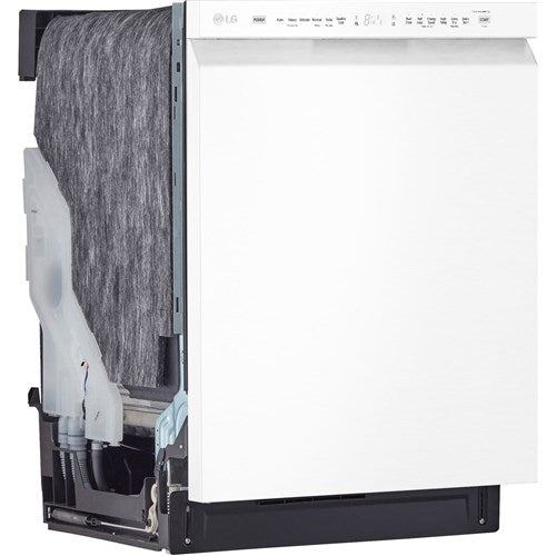 LG - 24" Front Control Dishwasher, 48 dBA, QuadWash, EasyRack Plus, 3rd Rack - LDFN4542W
