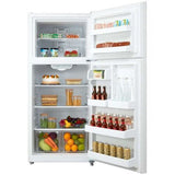 Midea - 18 CF Top Mount Refrigerator, Glass Shelves, Ice Maker Ready, ESTAR - MRT18S3AWW