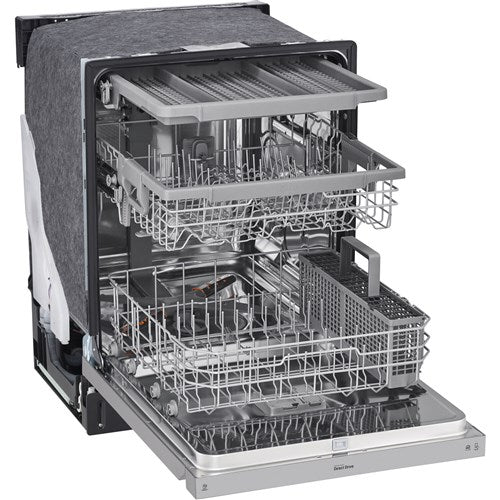 LG - 24" Front Control Dishwasher, 48 dBA, QuadWash, EasyRack Plus, 3rd Rack - LDFN4542S