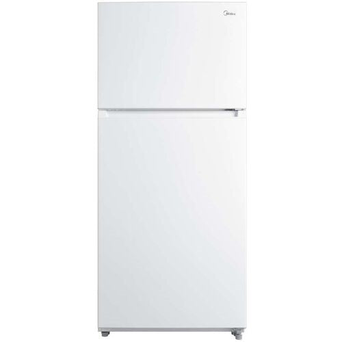 Midea - 18 CF Top Mount Refrigerator, Glass Shelves, Ice Maker Ready, ESTAR - MRT18S3AWW