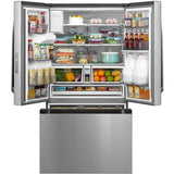 Midea - 29 CF 3-Door French Door, Dual Ice Maker, Water and Ice Dispenser, ESTAR - MRF29D6AST