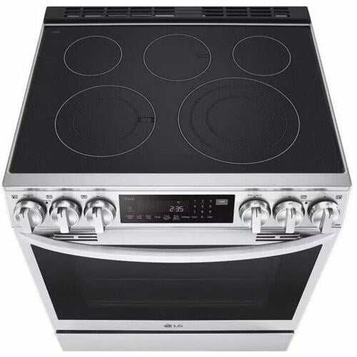 LG - 6.3 CF Electric Single Oven Slide-In Range, Instaview, Air Fry, ThingQ - LSEL6335FE