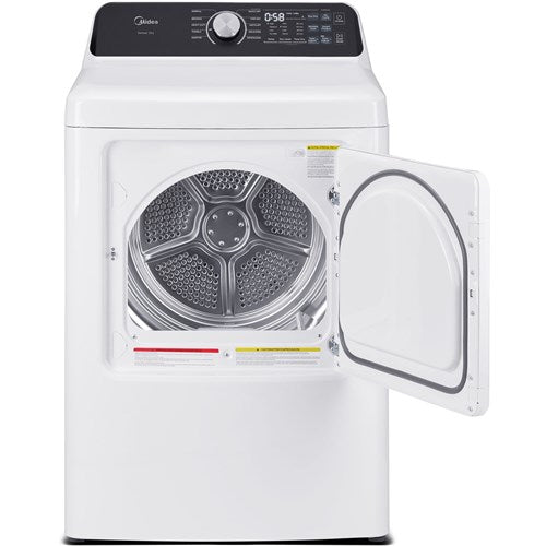 Midea - 7.0 CF Electric Dryer, Sensor Dry - MLTE45N4BWW